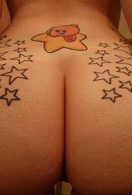 sexy girl ass kepribadian N menggoda bintang Tattoo