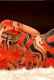 Oosterse skoonheid naakte sexy tattoo patroon prentjie