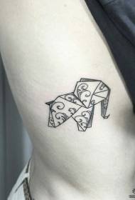 motivo tatuaggio origami piccolo girovita elefante fresco vita laterale 113473 - motivo tatuaggio gufo color inchiostro splash vita laterale