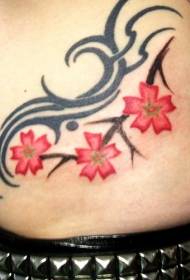 colore dell'addome bellissimo fiore Totem tatuaggio immagine