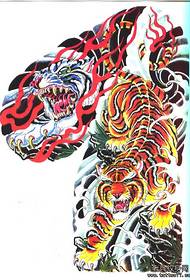 Коллекционирование рисунка с изображением рукописного рисунка тигровой татуировки половинной длины 113941 - классический властный традиционный рисунок татуировки тигров с половиной тигра