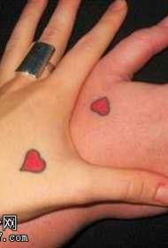 modello tatuaggio coppia cuore rosso