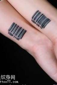 lengan kode QR pasangan pola tato