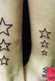 leg couple five-pointed star tattoo pattern