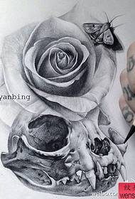 lubanja ruža tetovaža rukopis uzorak