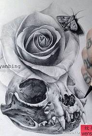 skull rose tattoo manuskriptpatroan