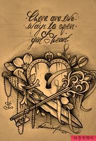 tatuiruotės demonstravimo paveikslėlis Rekomenduok meilės rakto durklo tatuiruotės modelį