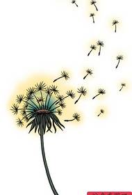 a manuscript colored dandelion tattoo is shared by the best tattoo museum