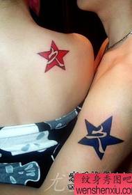 pentagram star couple tattoo pattern