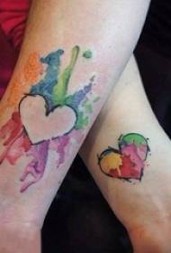 řada jednoduchých osobnostních linií kreativní odpovídající tetování vzor pro páry