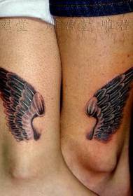 coppia modello tatuaggio: gamba coppia ali modello tatuaggio