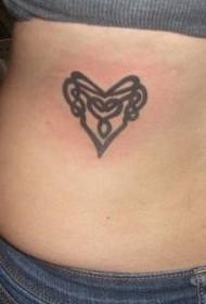 taille zwart minimalistisch hartsymbool tattoo patroon