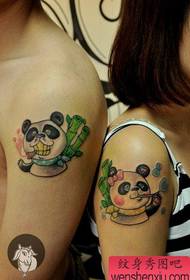 arm søt par panda tatovering mønster