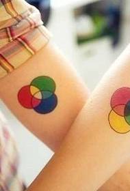 arm couple color chain tattoo pattern