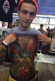 foreign men's totem tattoo tattoos turn back very high rate