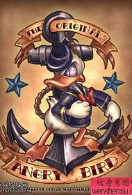 tattoo daim duab pom zoo kom lub nkoj thauj tog rau nkoj Donald Duck tattoo daim ntawv sau haujlwm ua haujlwm