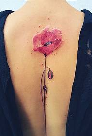 perangai dewi tulang belakang tato tato bunga seksi