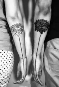 a group of black and white small tattoo works pictures 9