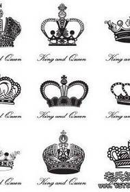 個性和流行的皇冠紋身手稿圖案