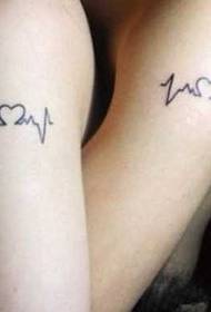 ma'aurata hannu ECG fashion tattoo tsarin