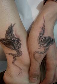 tatuagem de asas de casal