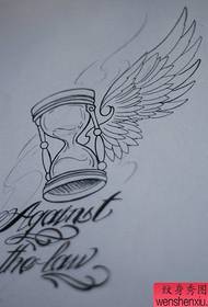 Hourglass an Text Tattoo Manuskript Grupp