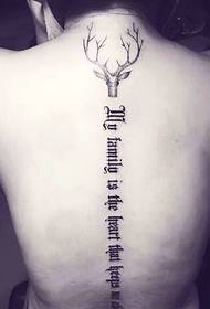 pent Det engelske ordet for tatovering av ryggraden