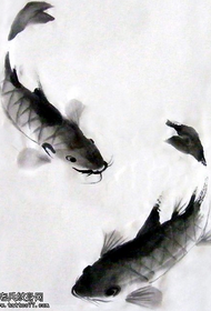 դաջվածքների ցուցադրում Առաջարկեք թանաքով ձկների դաջվածքի նկար