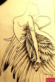 Slika za prikaz tetovaža preporučila je uzorak rukopisa školskog anđela za tetovažu