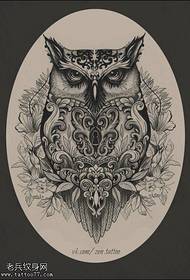 貓頭鷹紋身手稿圖片從紋身大廳共享