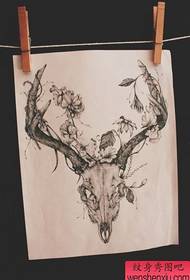 un mudellu di manoscrittu tatuale di antilope