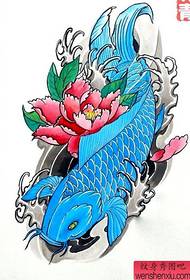 tradycyjny wzór tatuażu z lotosu koi