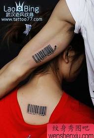 tatuaje de pareja de código de barras