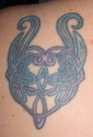 patró de tatuatge de cor celta d'amor blau