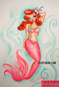 color mermaid tattoo manuscript pattern also tattoo show Figure bar recommended