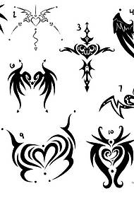 satu set pola naskah tato totem yang dibagikan oleh gambar acara tato