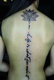 Tatuagem da coluna vertebral com tatuagem tatuagem inglesa