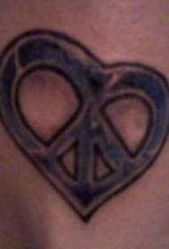 voet eenvoudige liefde Tattoo foto met vredessymbool