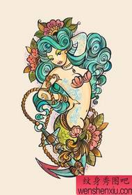 tattoo figure recommended a colorful mermaid tattoo work