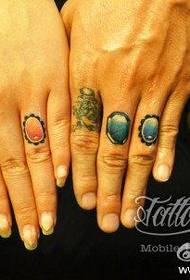 dedo popular hermoso par de tatuaxe xoia