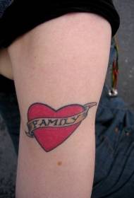 modèle de tatouage alphabet anglais famille en forme de coeur