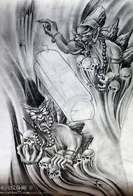 фигура за тетоважа препорачува црна и сива тетоважа слика со ракопис