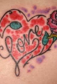 skulderrødt hjerte Og rosen tatoveringsmønster