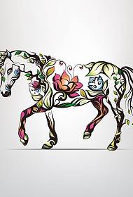 La barra dello spettacolo del tatuaggio ha raccomandato un modello di tatuaggio a cavallo di colore