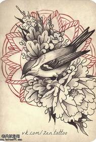 Rukopis tetování Pivoňka květ tetování funguje tetování show.