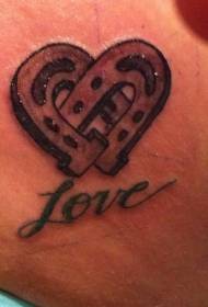 patró de tatuatge d'amor a la ferradura marró 115875 - patró de colibrí i de color de les cames