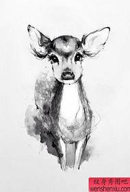 tattoo figure recommended bar recommended A black and white deer tattoo manuscript works