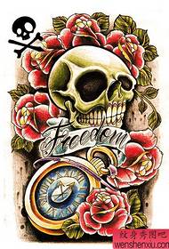 skull rose compass tattoo manuscript works
