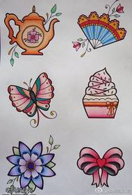 ανεμιστήρας πεταλούδα κέικ τόξο χειρογράφων τατουάζ έργα