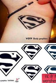 Show tatwaġġ bar irrakkomanda mudell ta 'logo tat-tatwaġġ griż iswed Superman